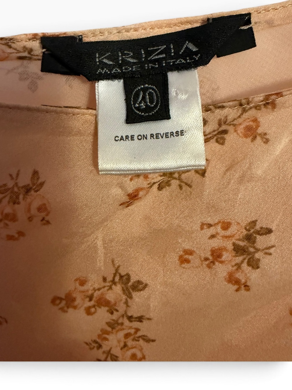 Krizia - Designer Made in Italy -Beige Floral One-Shoulder Dress - Size Small - Picture 3 of 5